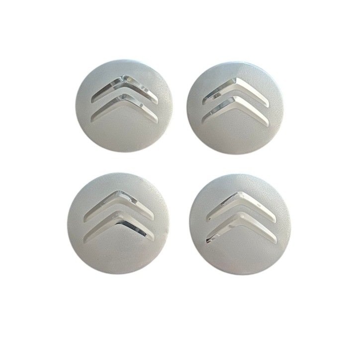 Set 4 capace roti 57mm exterior, 54mm interior Citroen Argintii compatibil/inlocuitor janta aliaj
