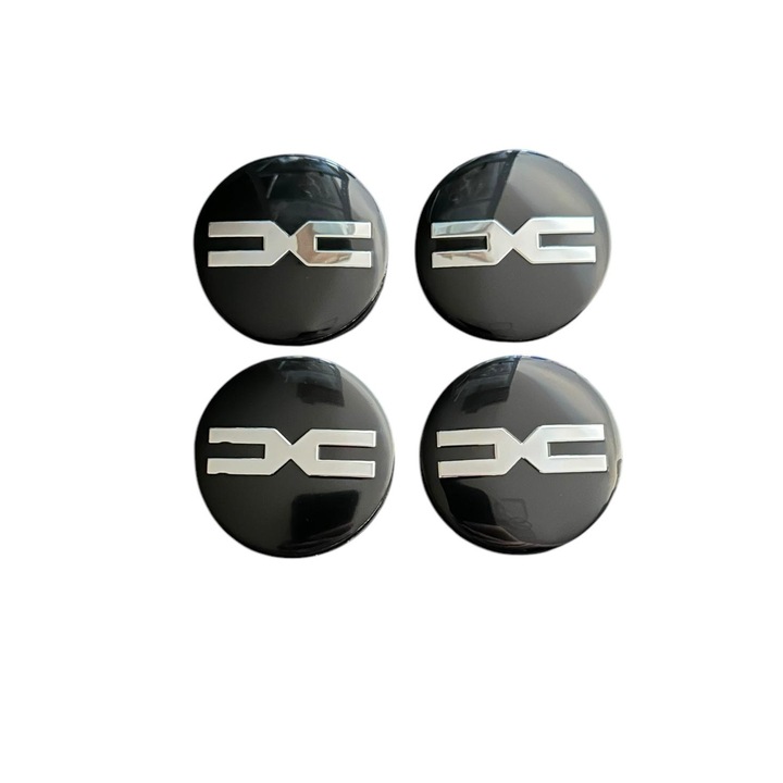 Set 4 capace roti 57mm exterior, 54mm interior Dacia DC Negre compatibil/inlocuitor janta aliaj