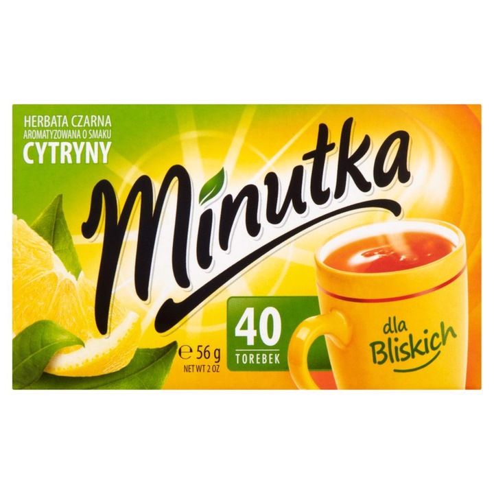 Minutka Ceai negru aromatizat cu aroma de lamaie 56 g (40 pliculete)