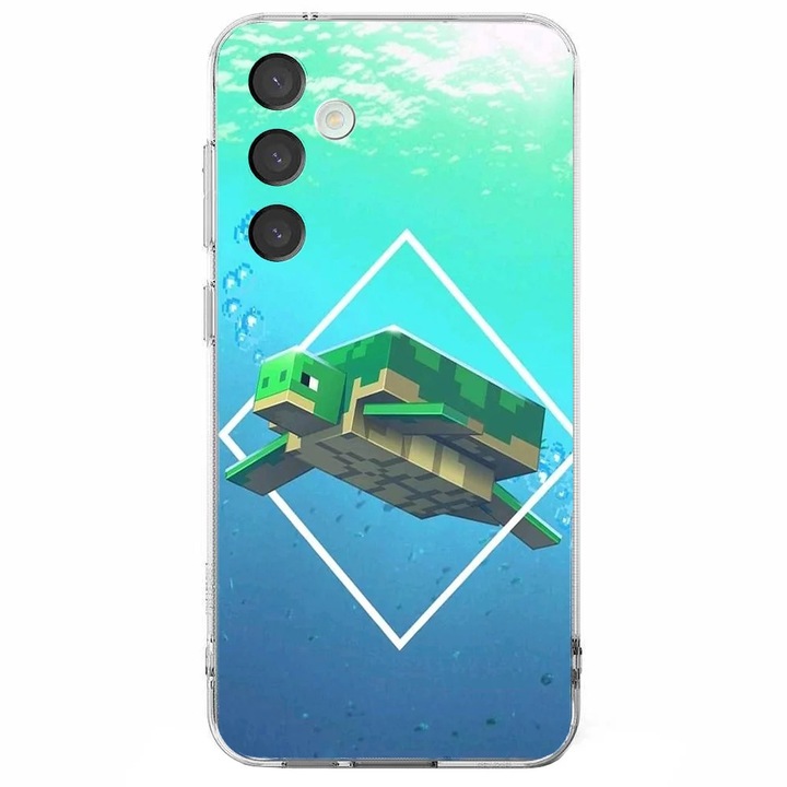 Husa telefon compatibila cu Samsung Galaxy A26, Viceversa, model Sea Turtle Minecraft, Silicon, TPU