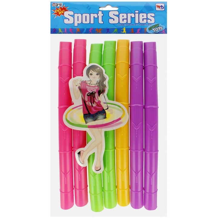 Összecsukható hula karika szett 7 elemből, Mega Creative, többszínű, 70cm