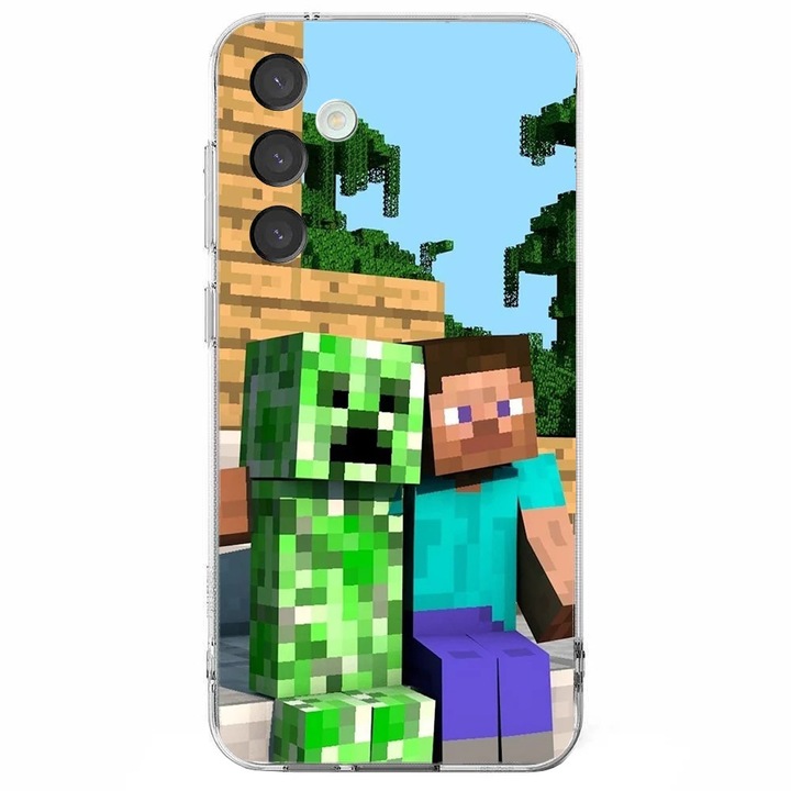 Husa telefon compatibila cu Samsung Galaxy S24 FE, Viceversa, model Steve and Creeper Friendship, Silicon, TPU