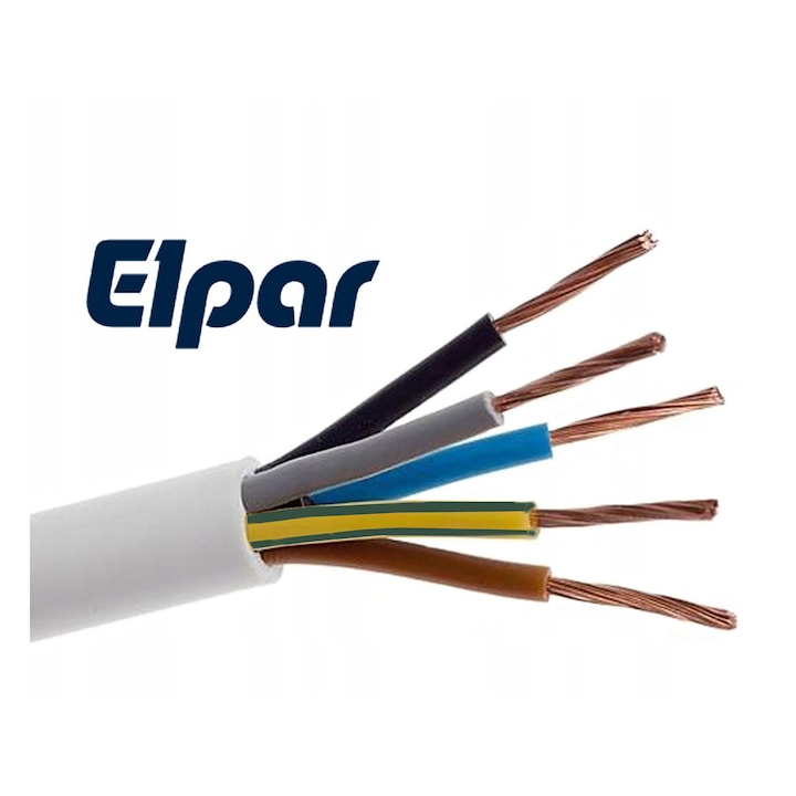 Cablu rotund, 5x10mm, ELPAR, alb
