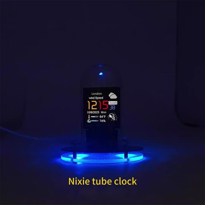 Nixie Computer Display Ceas Digital Smart Tub Nixie pentru PC, display LCD 1, 5 inch IPS ...