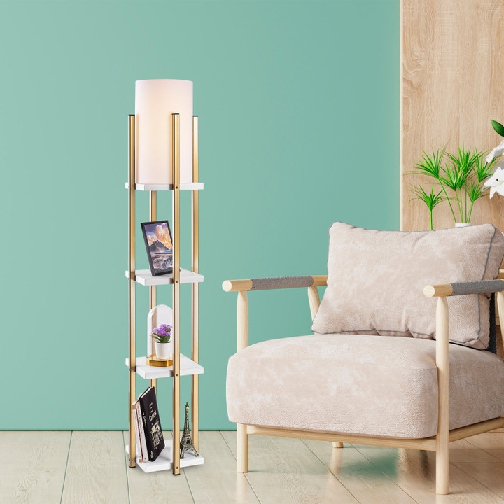 Állólámpa Model 7119-fehér, fehér/arany