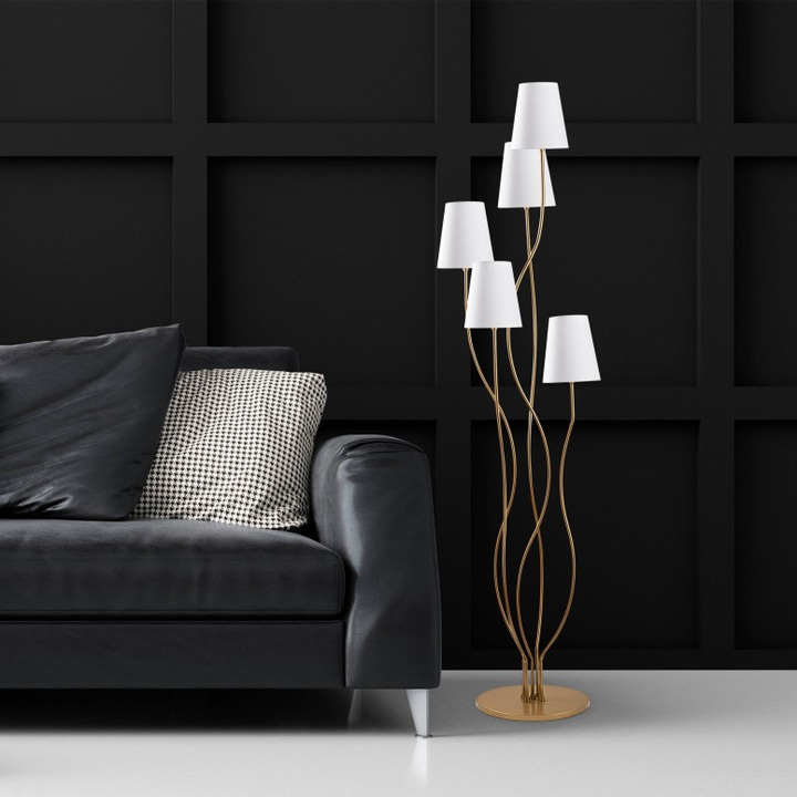 Lampadar Model Bonibon-13240, Alb/Auriu
