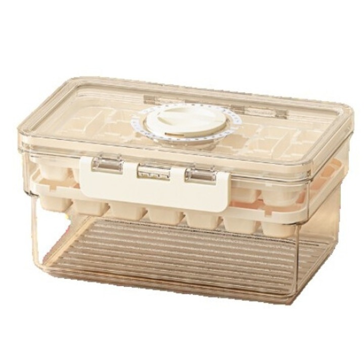 Forma de gheata, doua straturi, inchidere etans, din pp+pet, 19x12x9.5 cm, bej