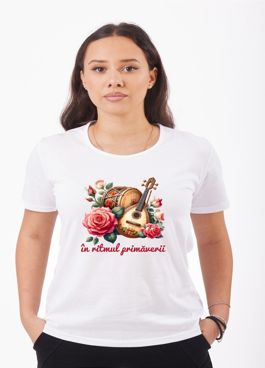 Női póló tavaszi ritmus mintával