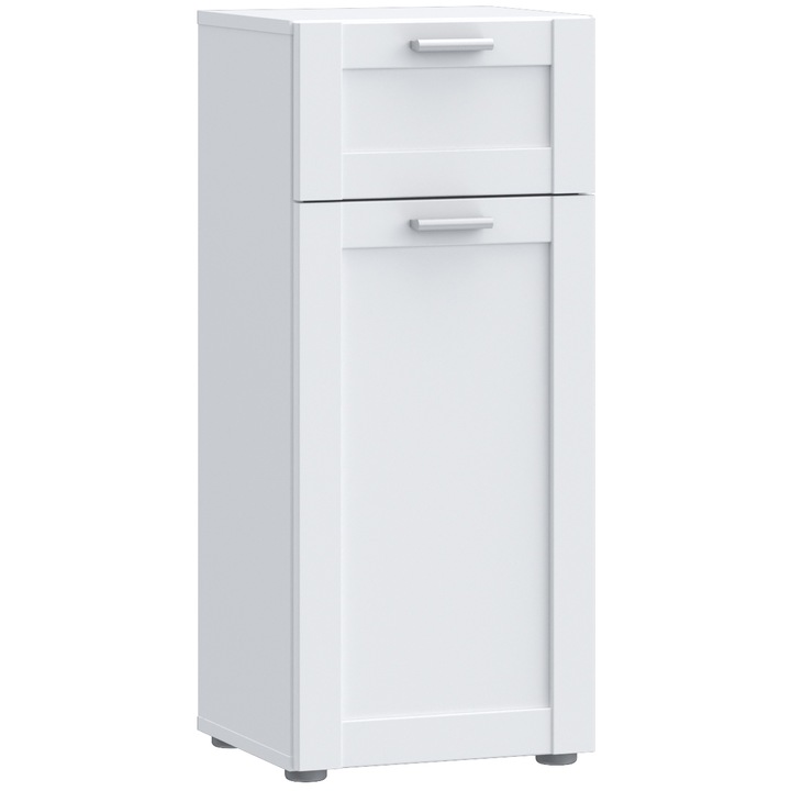 Comoda baie Forte Lokko, 1 usa, 1 sertar, 35.2x 81.7x 31.3cm, Alb mat