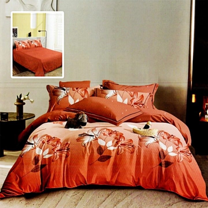 Lenjerie de pat Finet, 6 piese, pentru pat dublu, Pucioasa, Multicolor, RA569