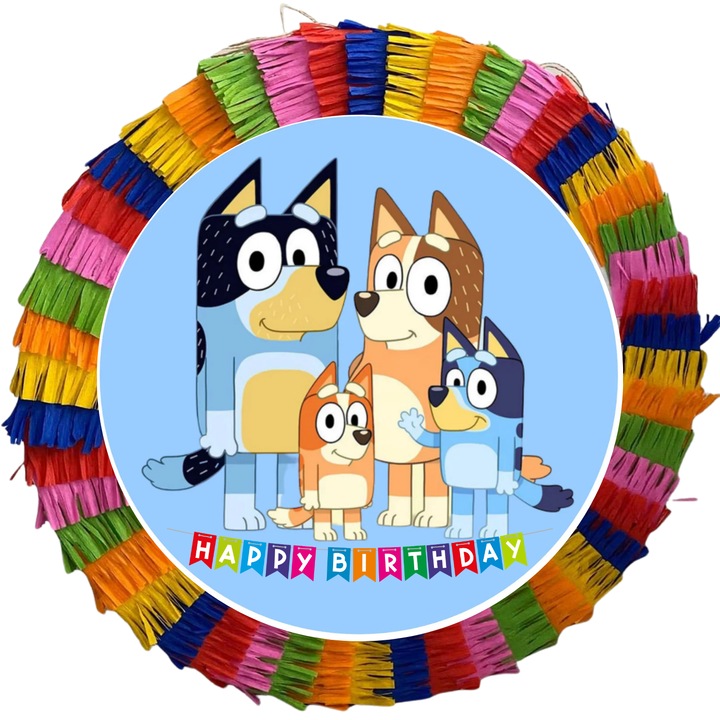 Pinata pentru petreceri, 35 cm, multicolora, model Bluey 3