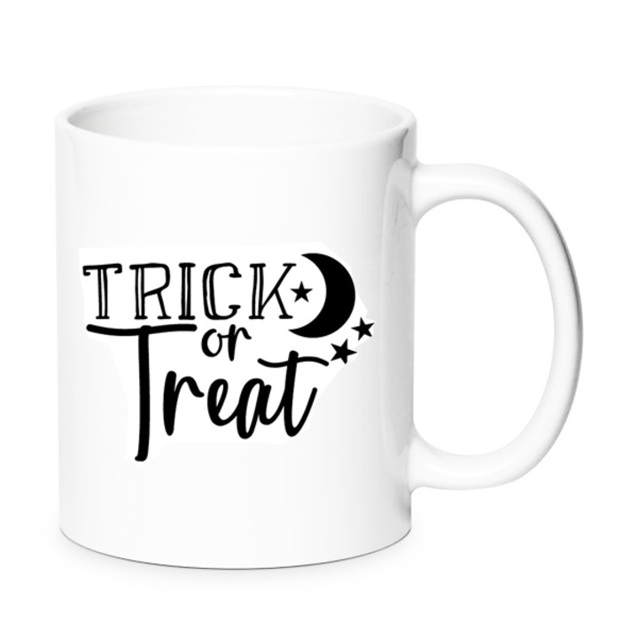 Cana ceramica alba Halloween, Trick or Treat, 330ml