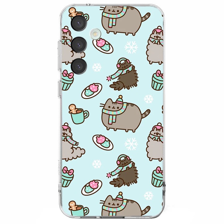 Samsung Galaxy S25 Ultra, Viceversa, Winter Pusheen Pattern modell, szilikon, TPU telefontok kompatibilis