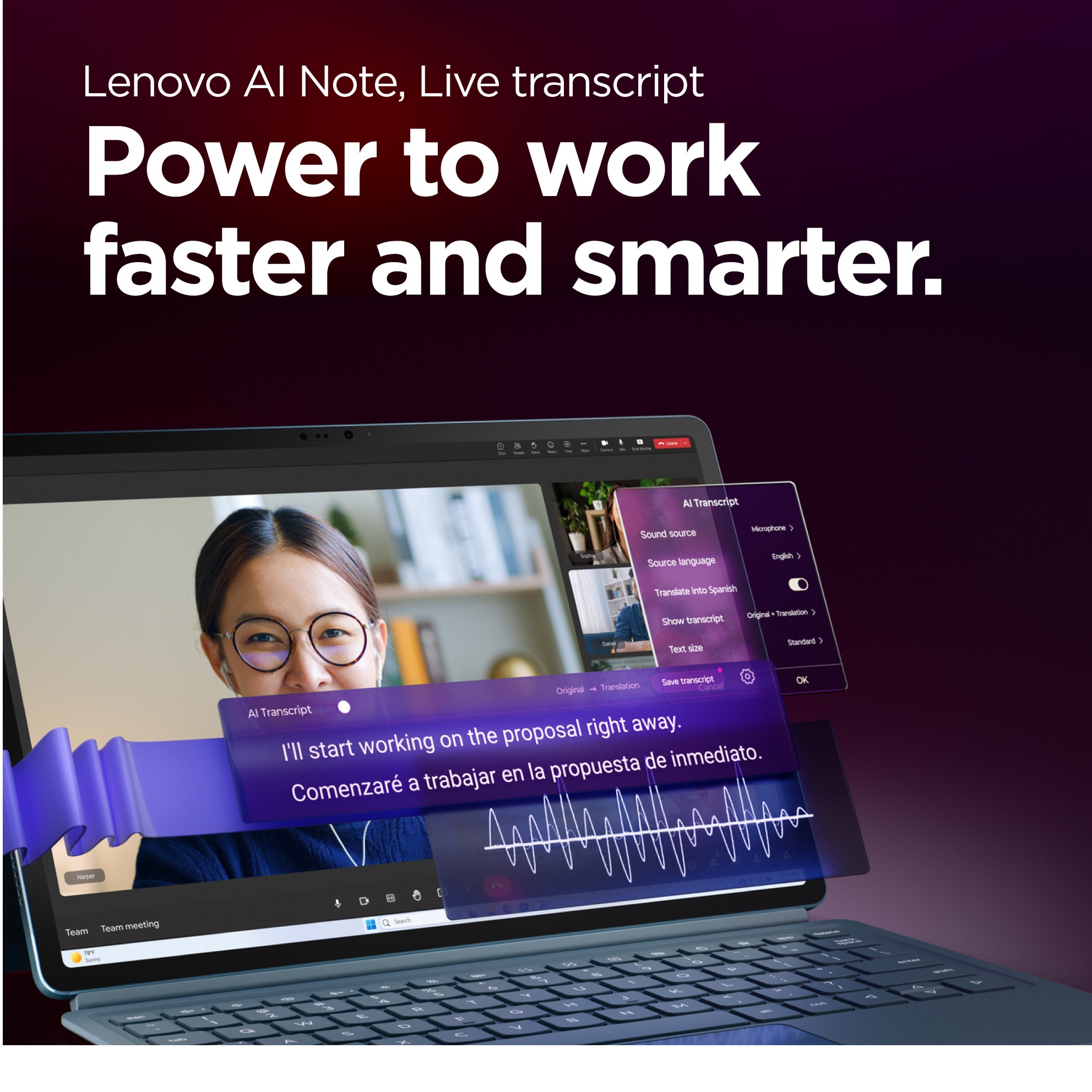 Tableta Lenovo Yoga Tab Plus, Octa-Core, 12.7" 3K (2944x1840), 16GB RAM, 256GB, Wifi, + Seashell Lenovo(r) 2-in-1 Keyboard Pack + Lenovo Tab Pen Pro