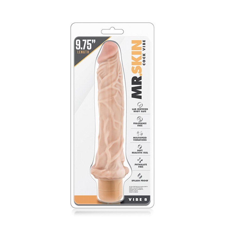 Реалистичен вибратор Blush, Модел DR. SKIN COCK VIBE 8, Текстуриран, Телесен цвят, 35-330470
