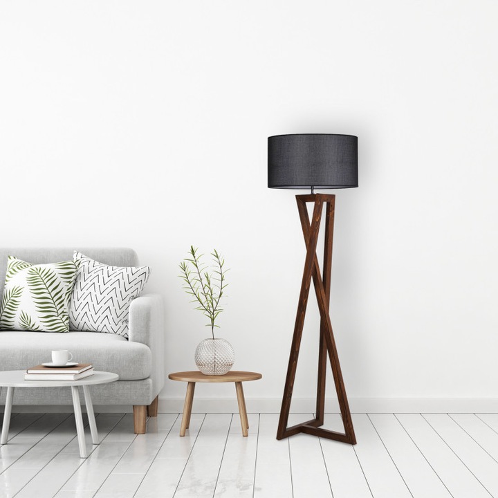 Lampadar Model Macka, Negru/Nuc