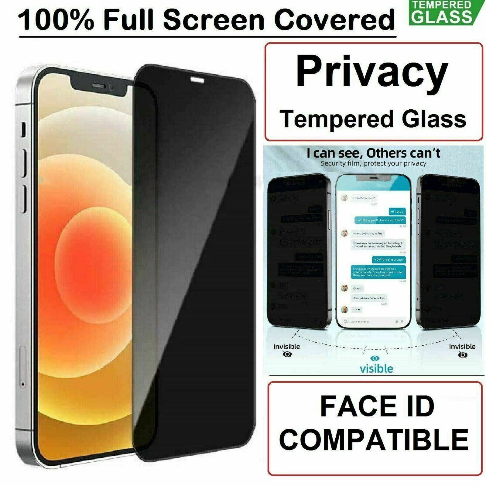 Set 2 Folii Privacy Compatibile cu iPhone 11 Pro Max, Full Cover, 6D, Calitate Premium