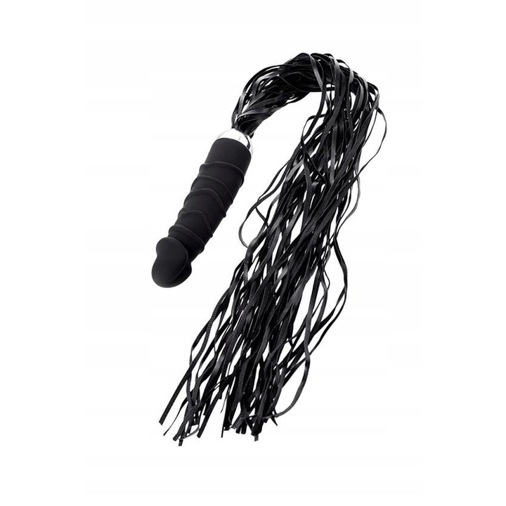 Вибратор Black & Red, 6 режима на вибрация, Силикон, Черен, 16 см, Диаметър 3.5 см