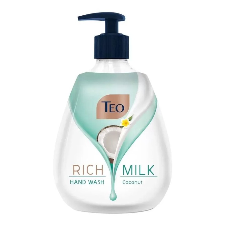 Опаковка от 3 X Teo Rich Milk Coconut течен сапун 400 мл
