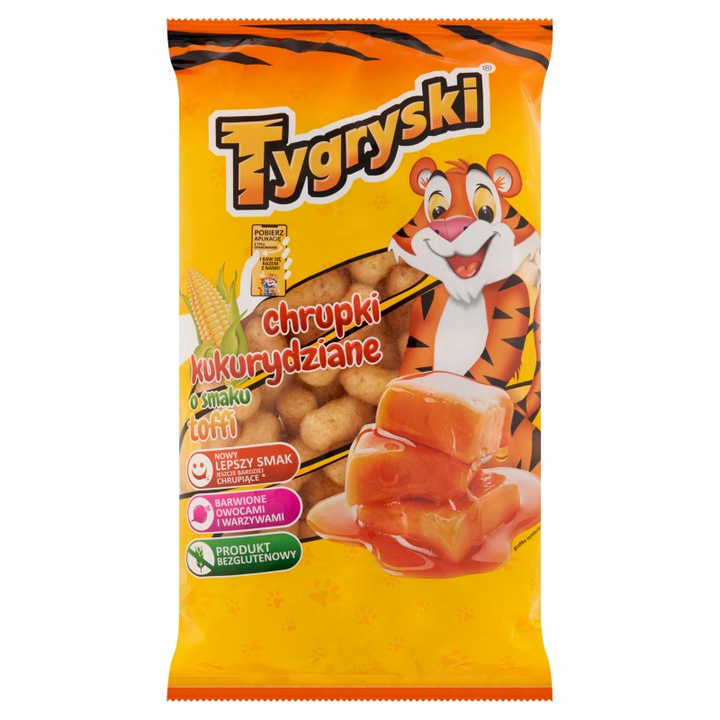 Chipsuri de porumb Tygryski cu aroma de caramel 70 g