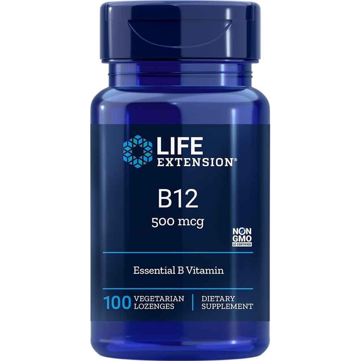 Supliment alimentar, Vitamina B12 Metilcobalamina, Life Extension, Sustine Sistemul Nervos, 100 capsule