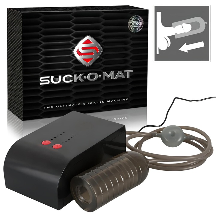 Masturbator electric cu aspiratie mare, Suck-O-Mat, negru