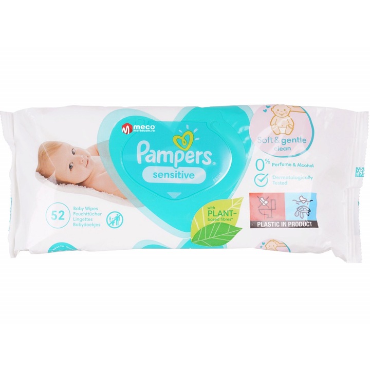 Servetele umede cu capac Pampers Sensitive 52buc