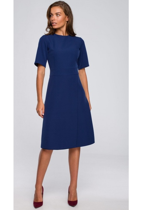 Rochie midi, Style, Poliester, Albastru