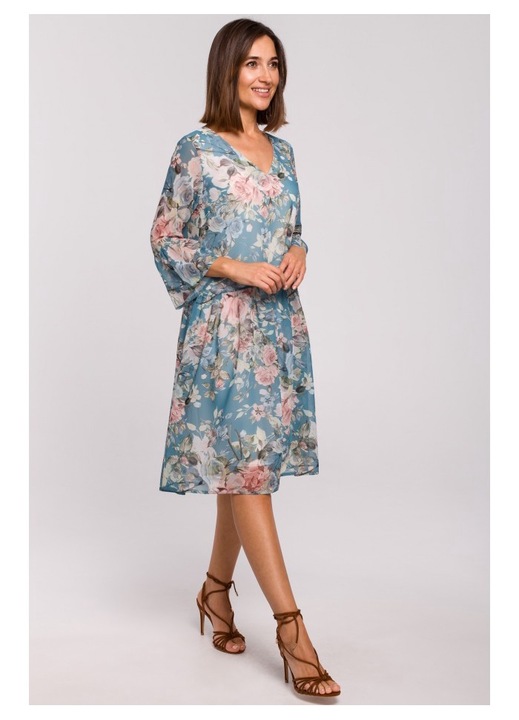 Шифонена рокля с паднала талия - модел 4