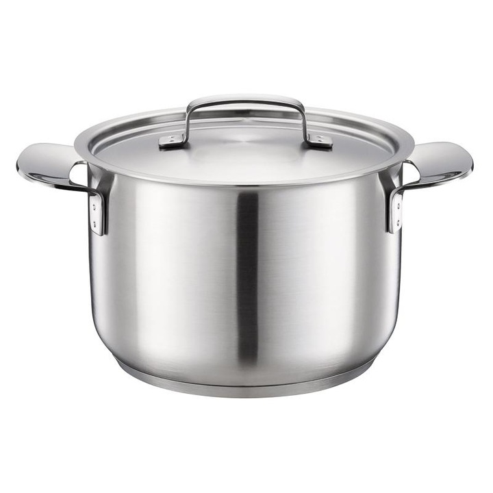Oala CEDRUS Polska, 3L din inox, cu capac, 15,2cm, argintie