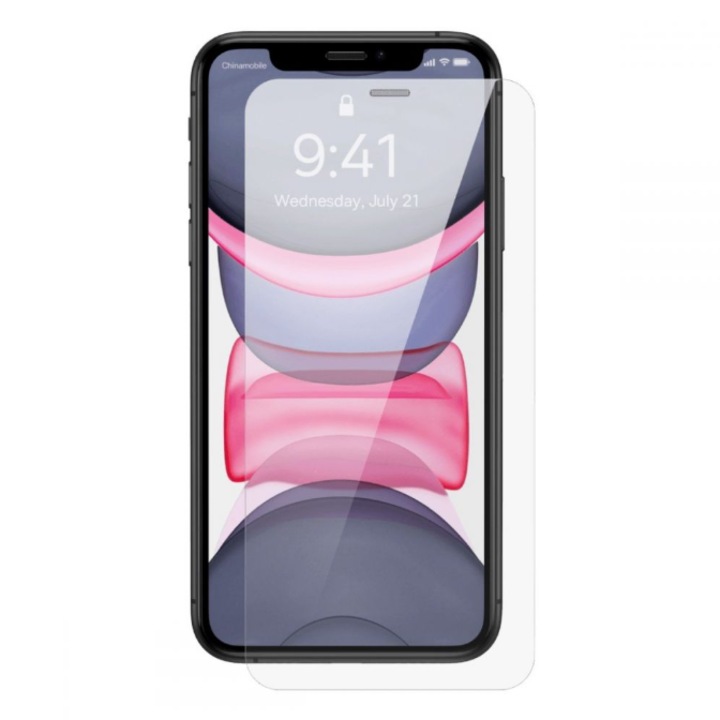 MatTech üvegfólia, kompatibilis az iPhone 12 / 12 Pro telefonnal, tokbarát, 2,5 D, 0,3 mm vastag, 9H keménység, ujjlenyomat-mentes, lekerekített élek, átlátszó