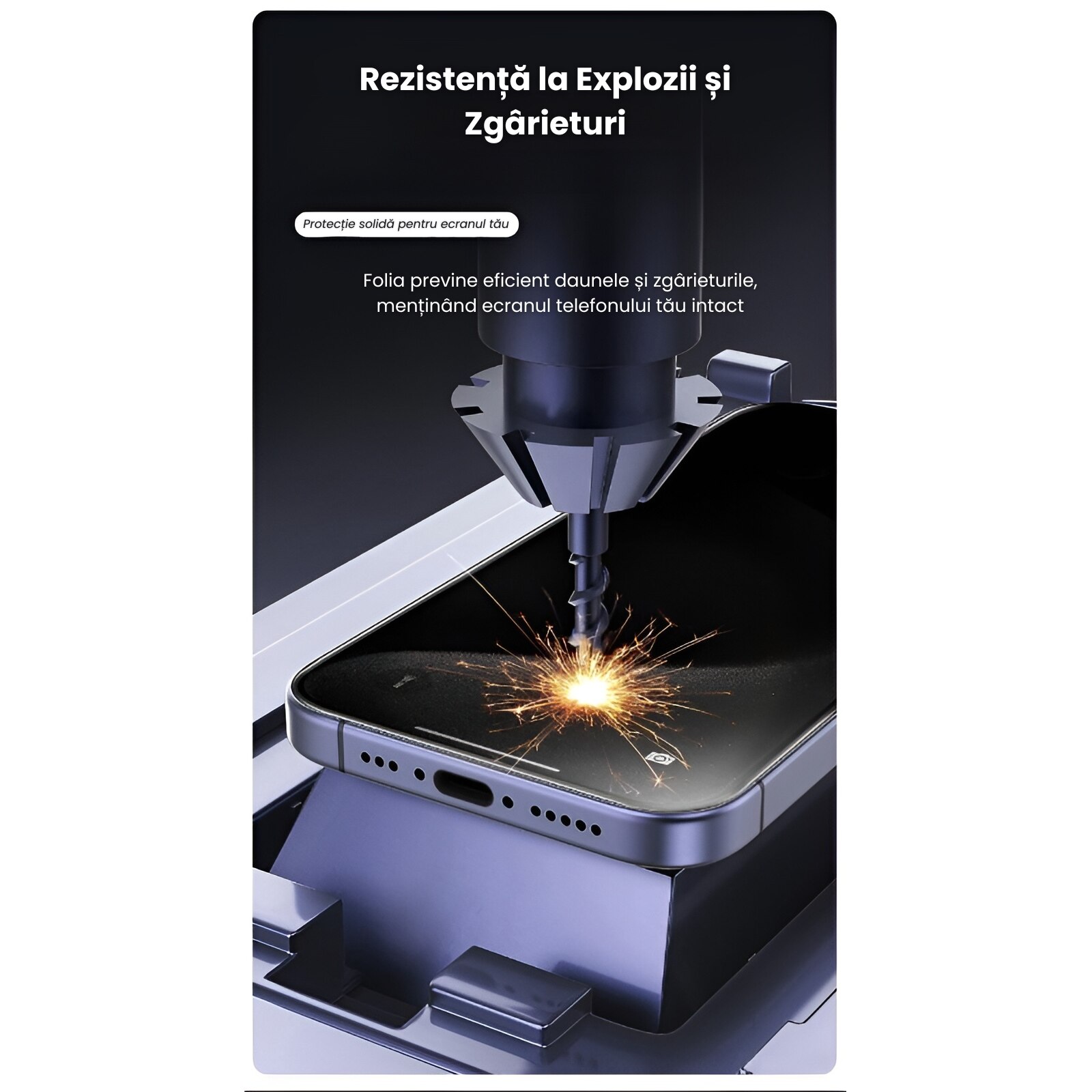 Set 2 Folii Transparent Glass, Compatibil cu Iphone 16 ProMax, Sticla Securizata, Gorila X instalare usoara cu dispozitiv EASYAPP pentru indepartarea prafului, Anti-zgarieturi, Anti-amprenta, Anti-explozie, Anti-soc, Anti-ulei, Anti-orbire