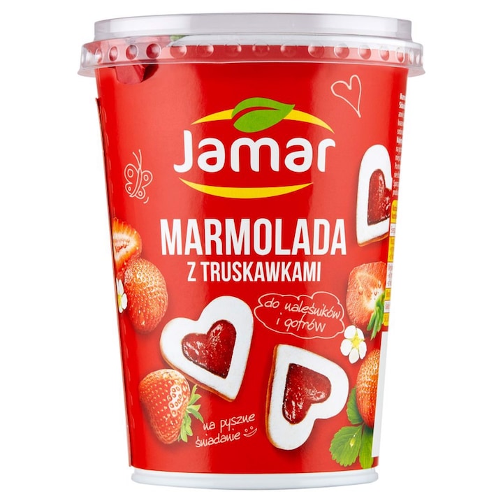 Marmelada de capsuni Jamar 600g, fructe mixte, fara conservanti