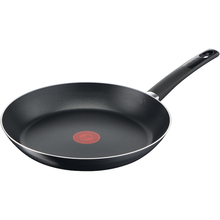 Тиган Tefal Simplicity+, Незалепващо покритие, Индикатор Thermo-Signal, Дифузионна основа, Дълбока форма, Ергономична дръжка, 30 см, Черен