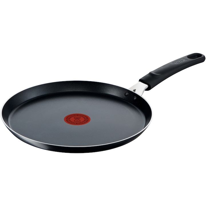 Тиган за палачинки Tefal Simplicity+, Незалепващо покритие, Индикатор Thermo-Signal, Дифузионна основа, Занитена дръжка, 25 см, Черен