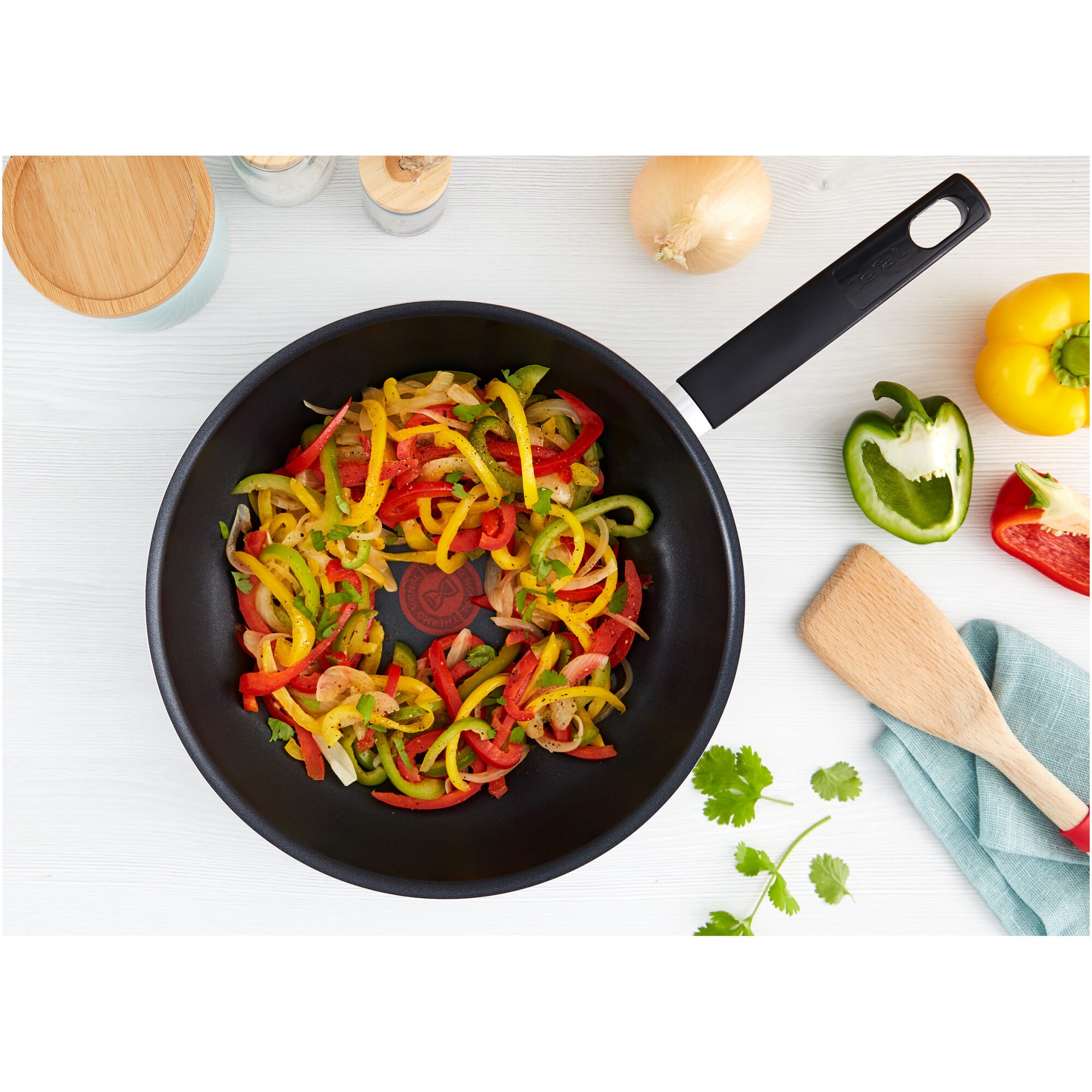 Уок тиган Tefal Simplicity+, Незалепващо покритие, Индикатор Thermo ...