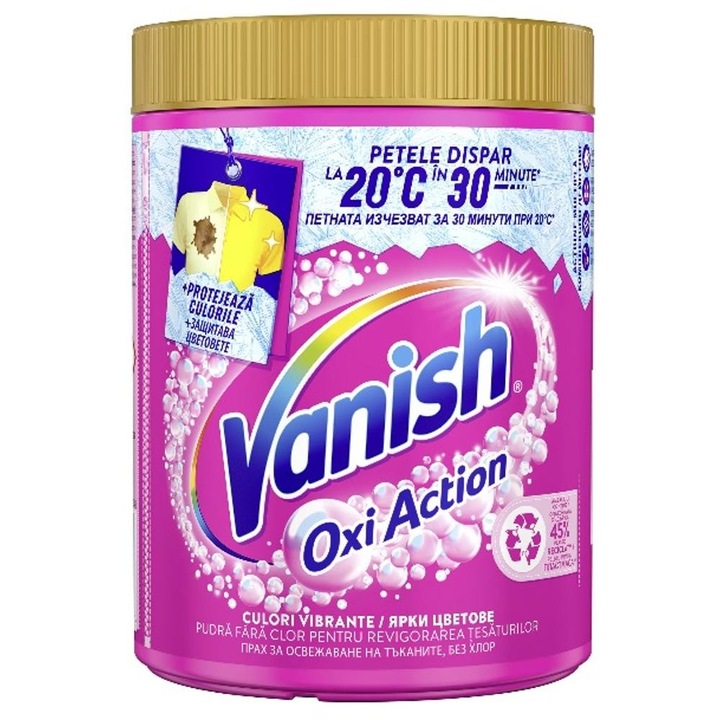Set 2 x Pudra pentru Indepartarea Petelor pentru Haine Colorate Vanish Oxi Action, 960 g
