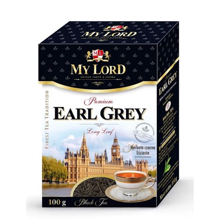 Ceai negru My Lord, Earl Grey, frunze vrac, 100 g