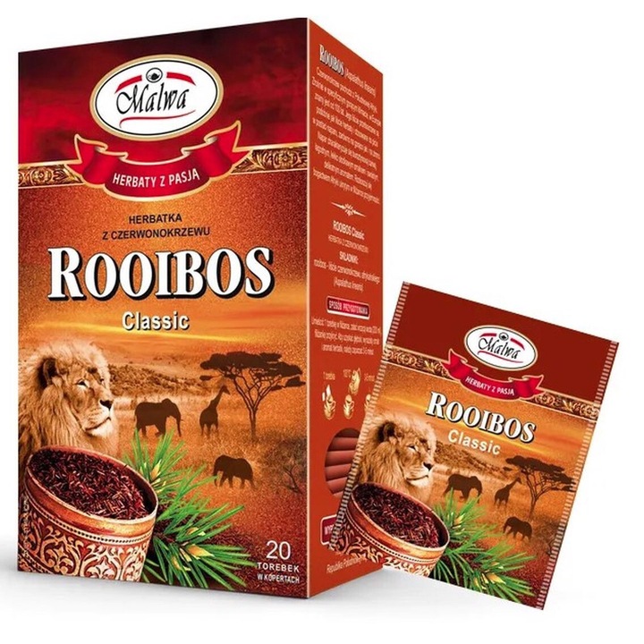 Ceai Rosu Malwa, Clasic Rooibos 40 g, 20 pliculete