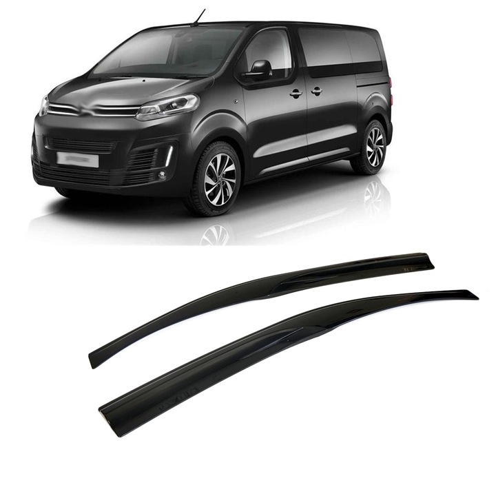 Paravanturi Citroen Spacetourer 2016 - 2024 Bus Auto Fata Set De 2 Negru Flexibil Rezistent La UV Instalare Usoara Stil Sportiv Potrivire Externa