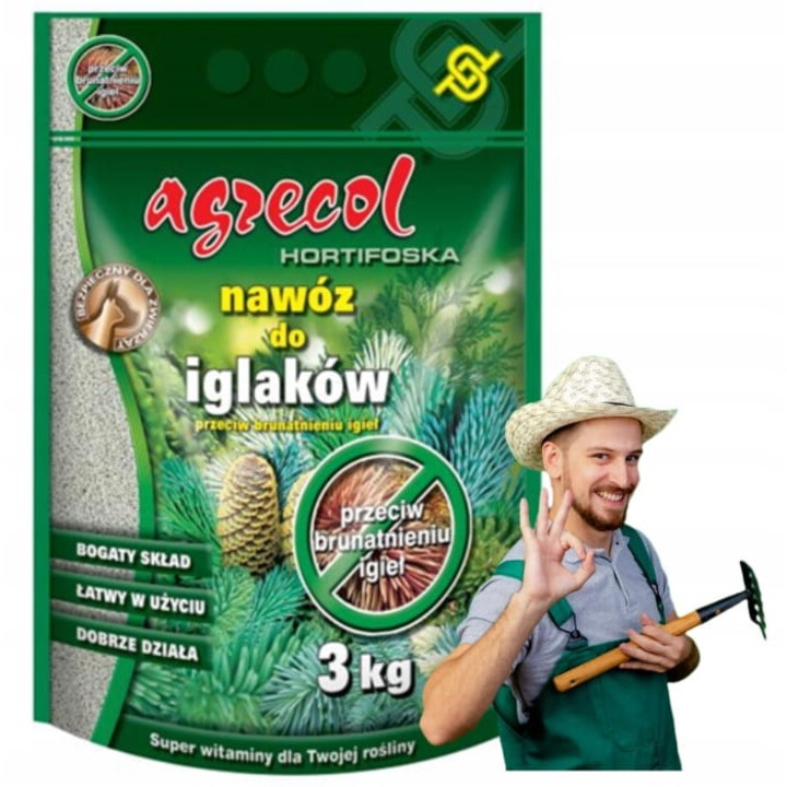 Ingrasamant granulant Agrecol pentru conifere, 3kg, previne brunatnirea, contine magneziu