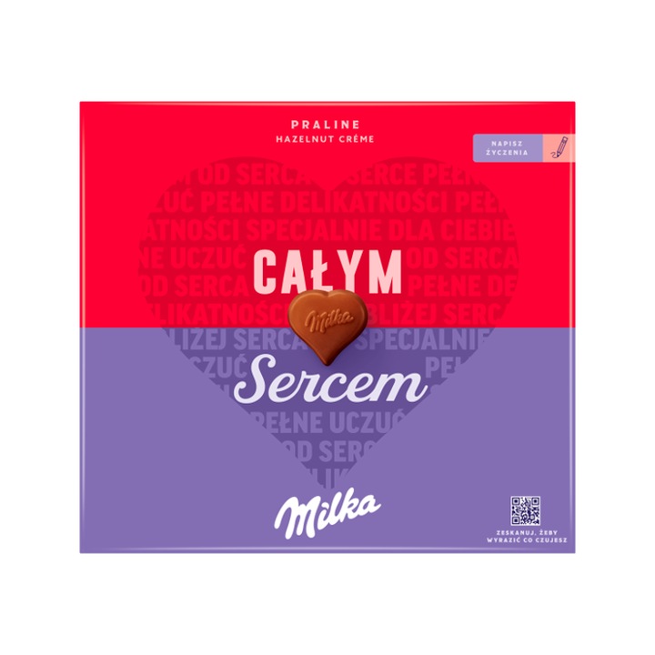 Ciocolată cu lapte Milka cu umplutură de alune, 110 g