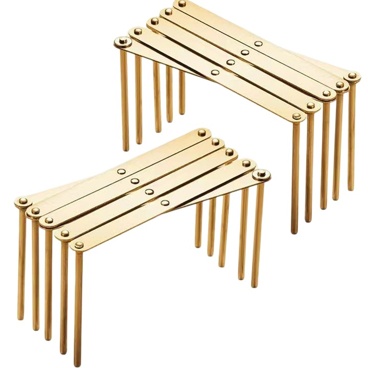 Arany színű rozsdamentes acél tányértartó, 2 darab, Enforose