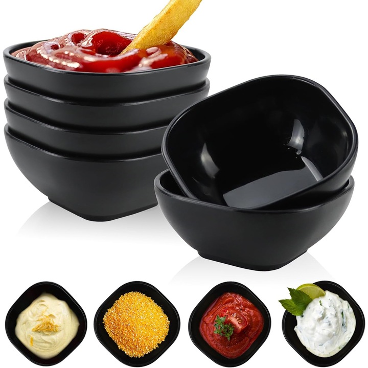 Set 6 boluri mici din paie de grau, rezistente, pentru sosuri, 8x8x4cm