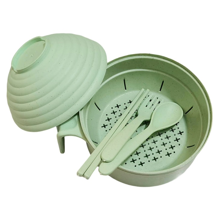 Set boluri pentru ramen cu capac, Enforose, 15.5x7cm, roz, albastru, verde, bej