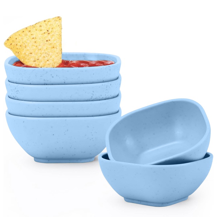 Set 6 boluri din paie de grau, boluri pentru sosuri, multicolor, 9.3x4cm