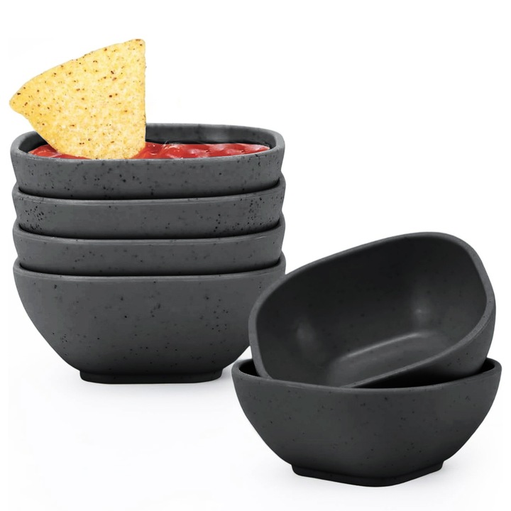 Set 6 boluri mici din paie de grau, rezistente, pentru sosuri, 7x7x4cm