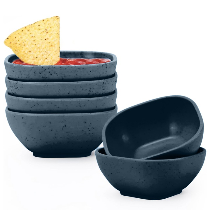 Set 6 boluri mici din paie de grau, rezistente, pentru sosuri, 7x7x3cm