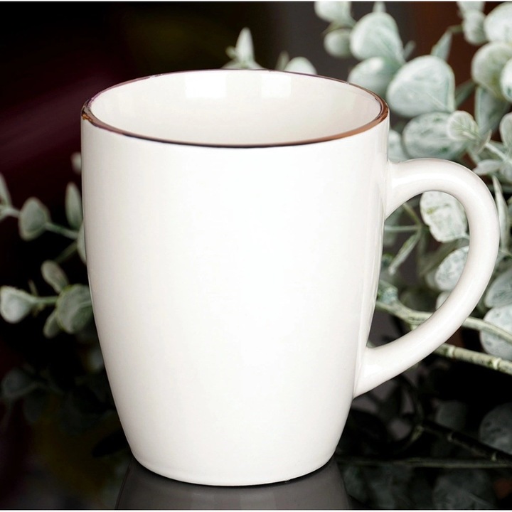 Cana Siaki Collection, portelan, 8x5 cm, 200 ml, alb/auriu