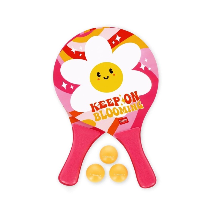 Set jucarii pentru plaja, Legami, 2 rachete, 3 mingi, multicolor
